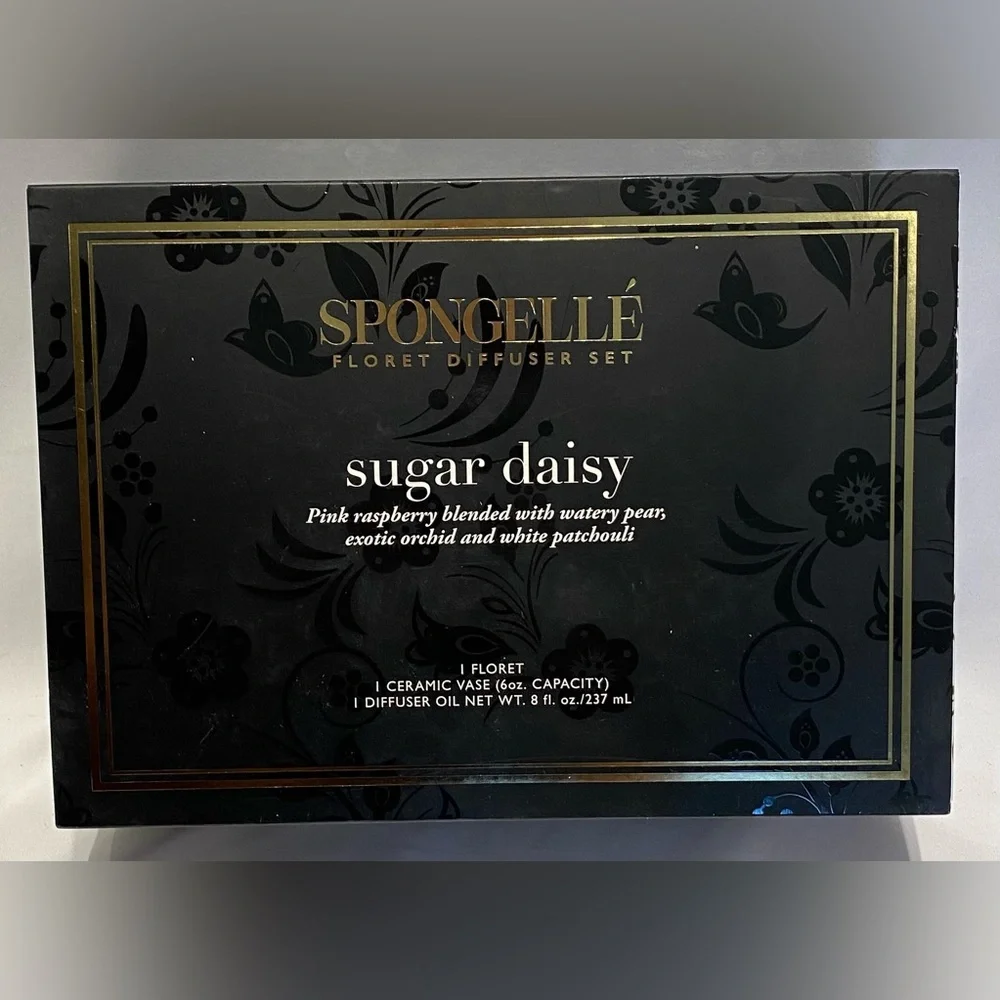 Spongellé Sugar Daisy Floret Diffuser Set, NIB